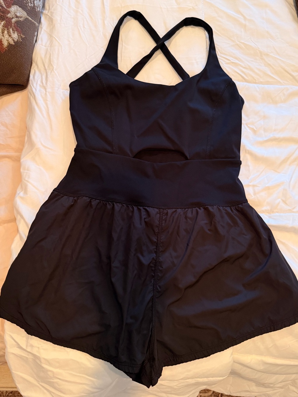 Black One-Piece Active Romper